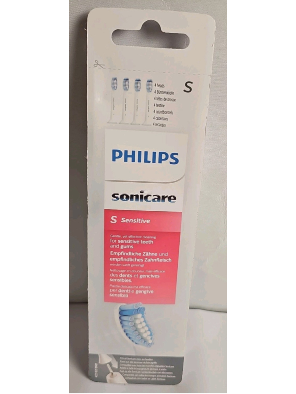 4 Pack of Philips Sonicare S Sensitive Replacement Toothbrush Heads HX6054